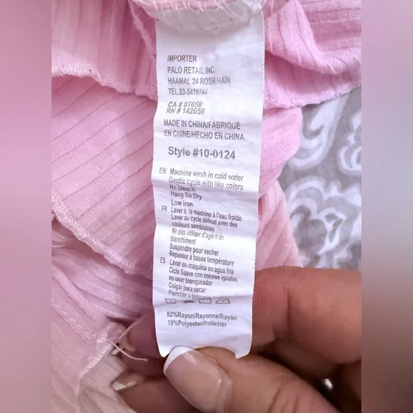 pink ribbed tie-front top from the brand Streetwear Society - Picture 5 of 5